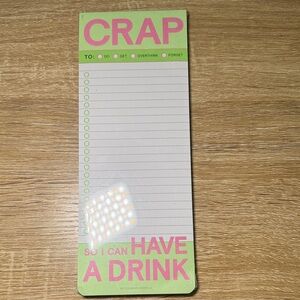 NWT- KNOCK KNOCK Make a List Pad • Notepad Pink and Green Funny